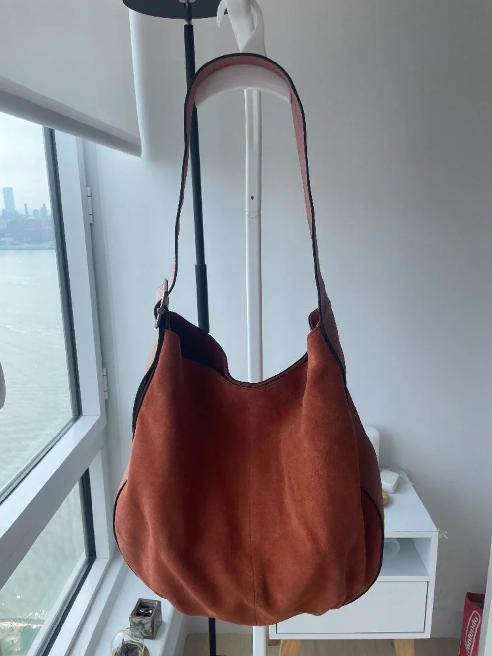 Vince Camuto Rust Orange Suede & Leather Hobo Bag