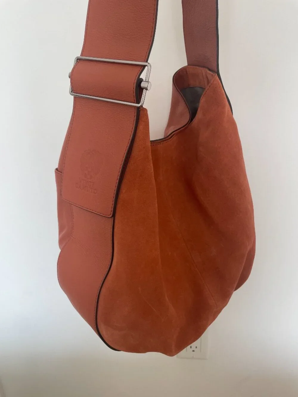 Vince Camuto Rust Orange Suede & Leather Hobo Bag