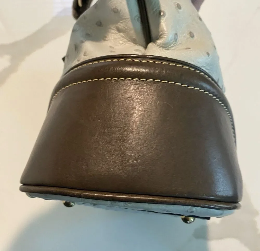 Dooney & Bourke Ostrich Hobo In Bone And Brown