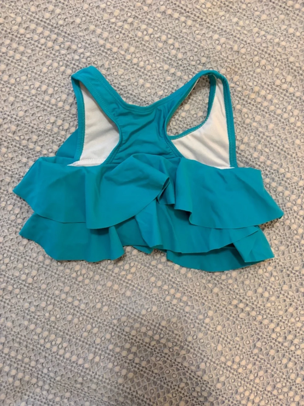 Ruffle Butts Teal Tankini w/ Pastel Scallop Briefs Mermaid Flounce 2 piece sz 5T