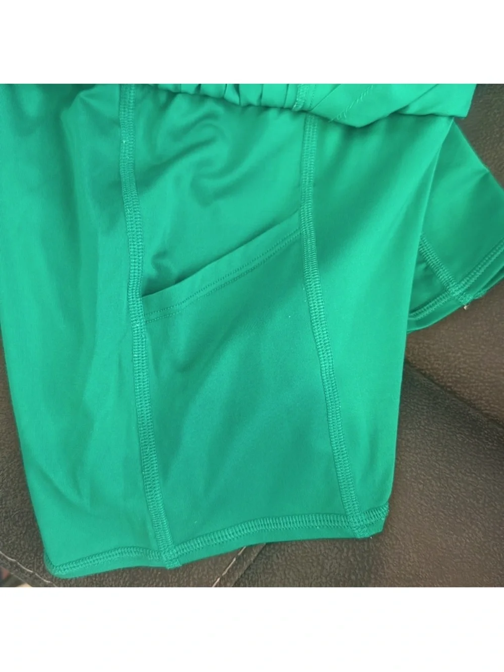ALO Yoga Green Pleated Tennis Skirt with Inner Shorts