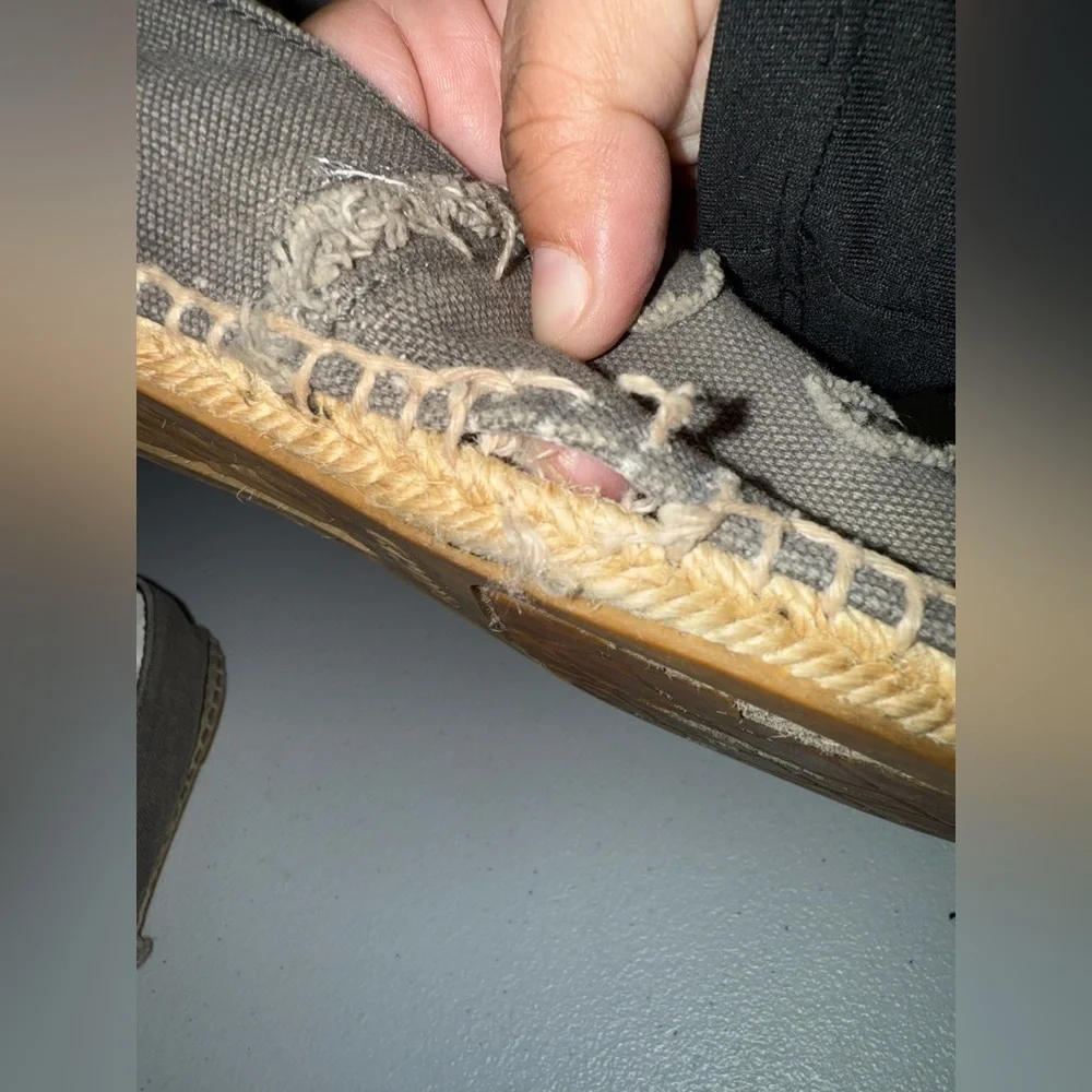 Chanel Grey and Black Canvas Espadrilles Size 38 ( 7.5 US )