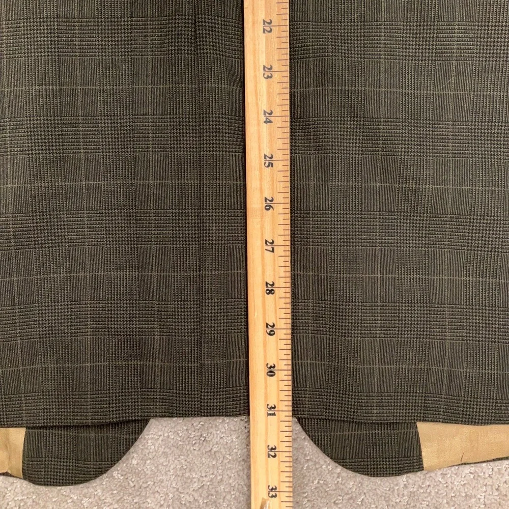 Stafford Blazer Jacket Mens 44R Olive Green Plaid 3-Button Traditional Classic