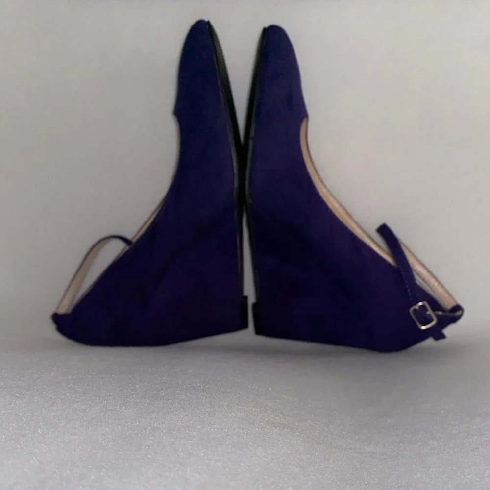 Bamboo Size 8 1/2 Cobalt Blue Ankle Strap Wedges