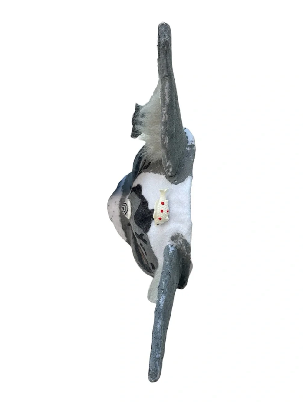 Handmade Therian / Halloween Cat Mask - Grey & White Faux Fur