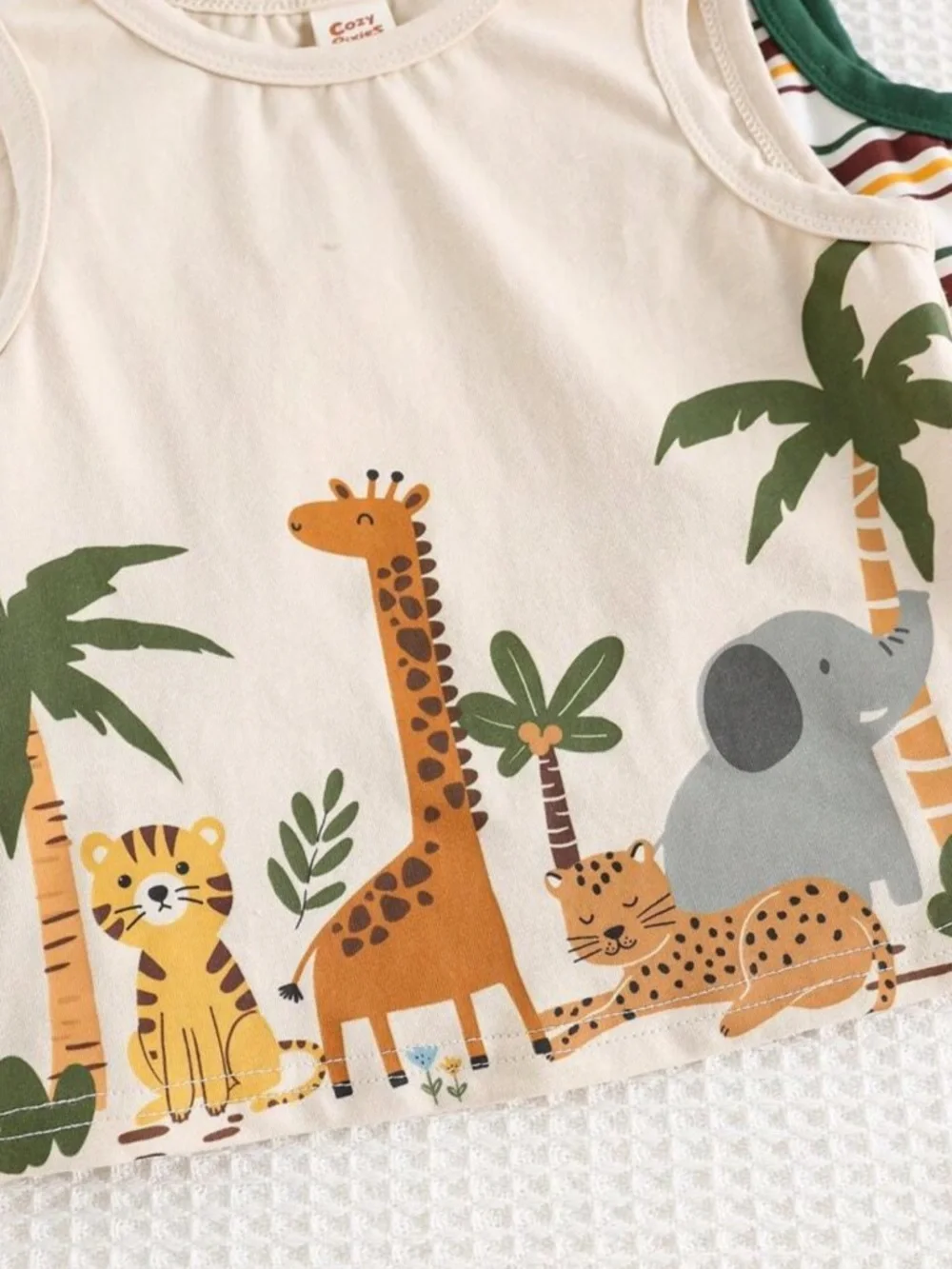 2 Pack Toddler Boy Safari Graphic Tank & Shorts Set - 12-18M