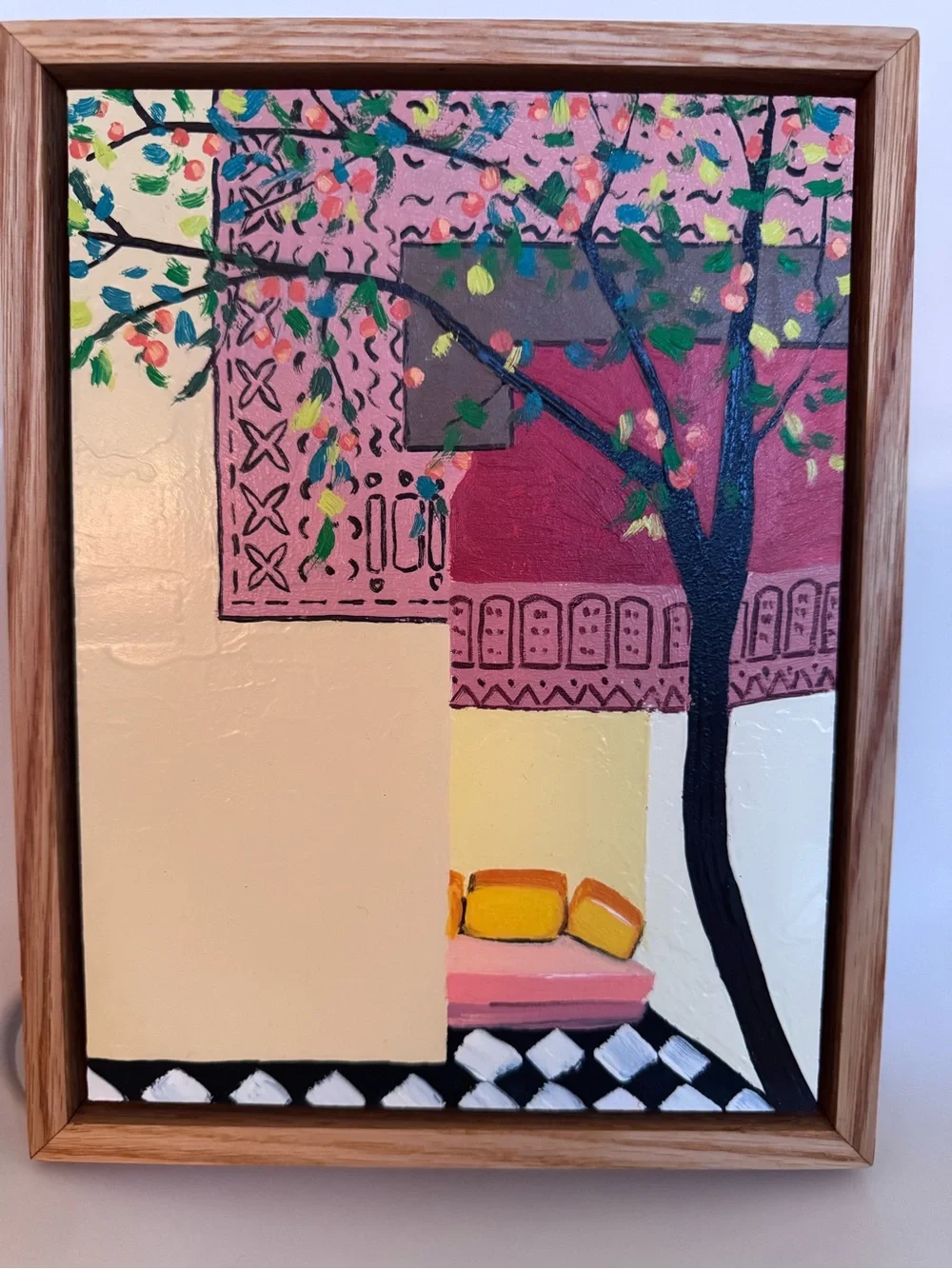 Ksenia Tsyganyuk Original Oil Painting In The Shade of Orange Ukraine Framed Art