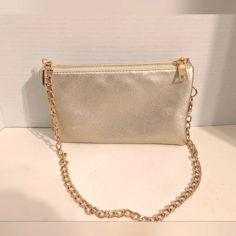 Jen & Co Gold Small Evening Bag with Gold Detachable Chain‎ Strap