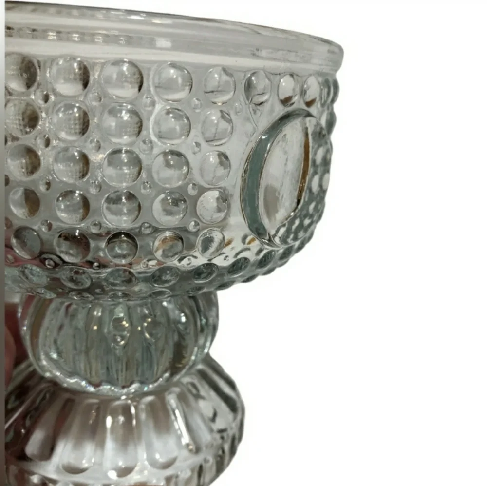 ADOLF MATURA Czech Pressed Glass “Perlicka” Stemmed Dish EUC!