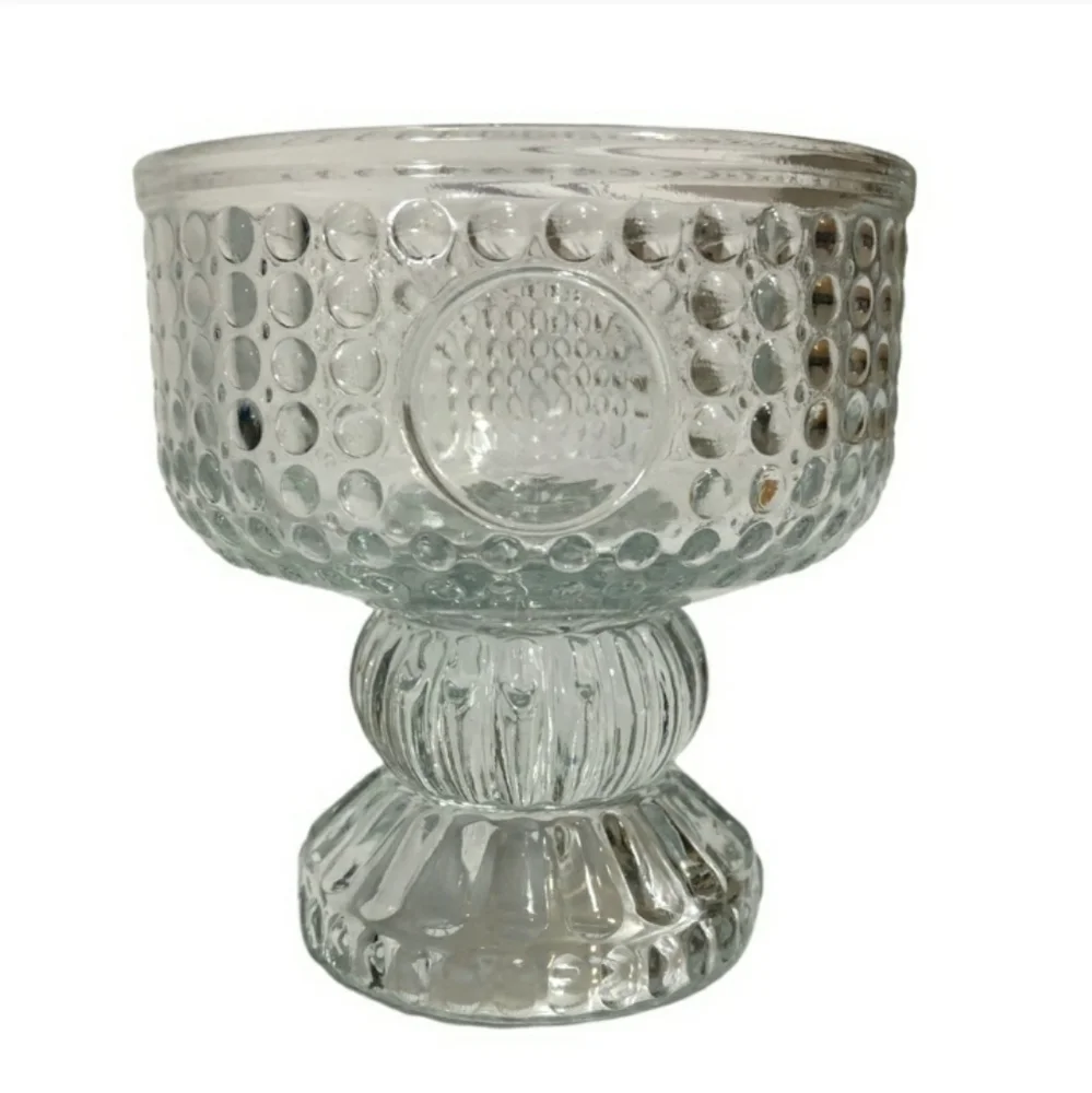 ADOLF MATURA Czech Pressed Glass “Perlicka” Stemmed Dish EUC!