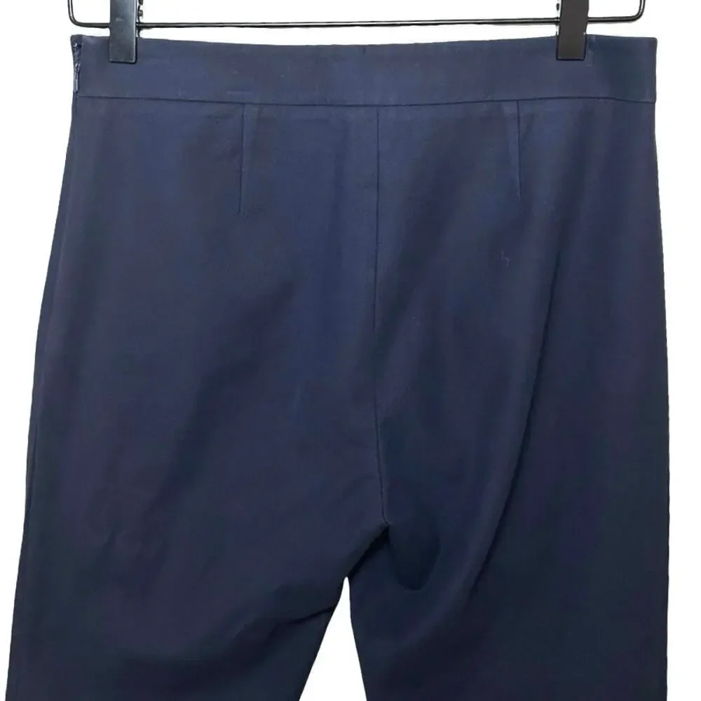 Tory Burch Women’s Slim Fit Straight Leg Ankle Pants Navy Blue Size 4