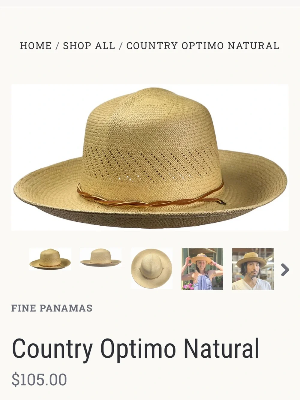 Straw Hat in Natural - Classic Wide Brim