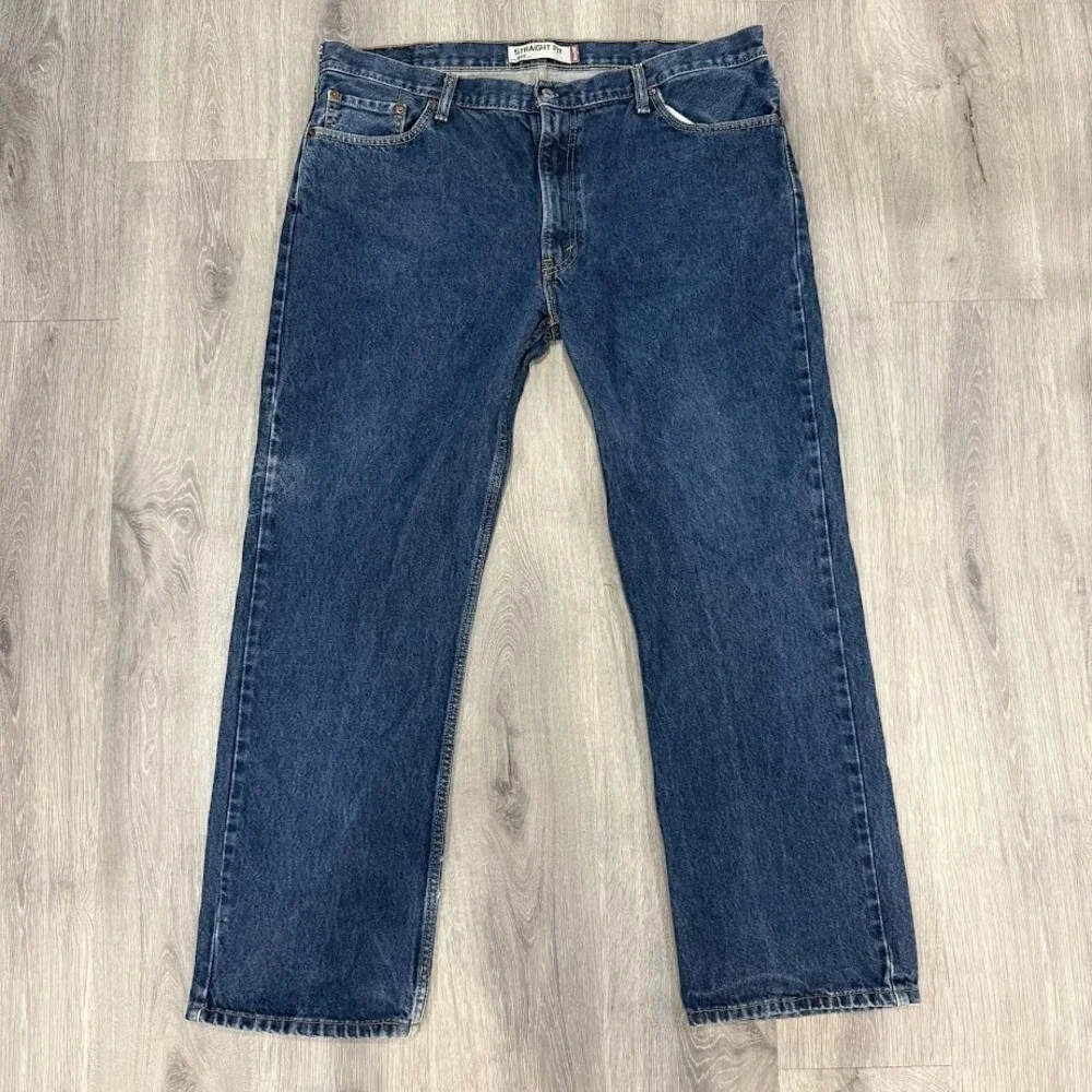 Levis 505 Mens Straight Fit Jeans 42x32 Medium Wash Blue Y2K Vintage Denim‎