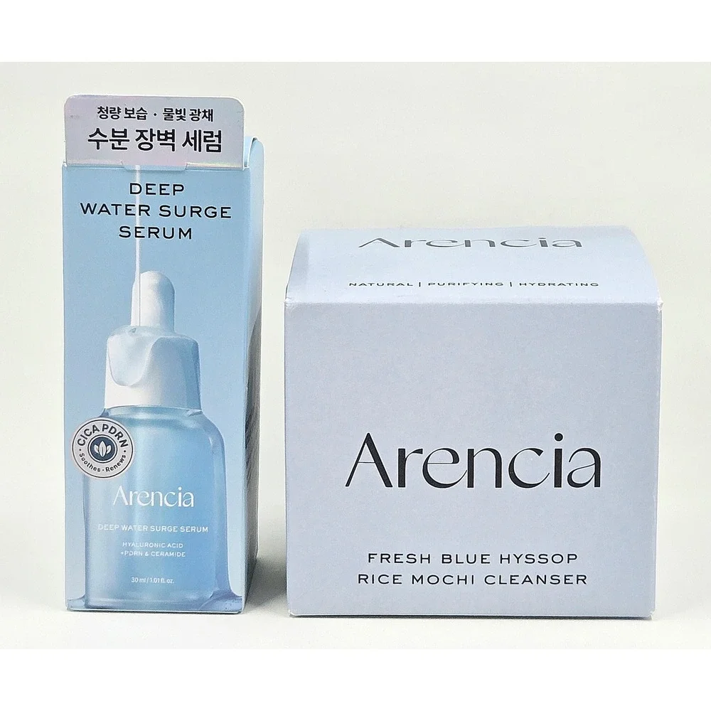 Arencia Deep Water Surge Serum 30ml & Rice Mochi Cleanser 120g Set