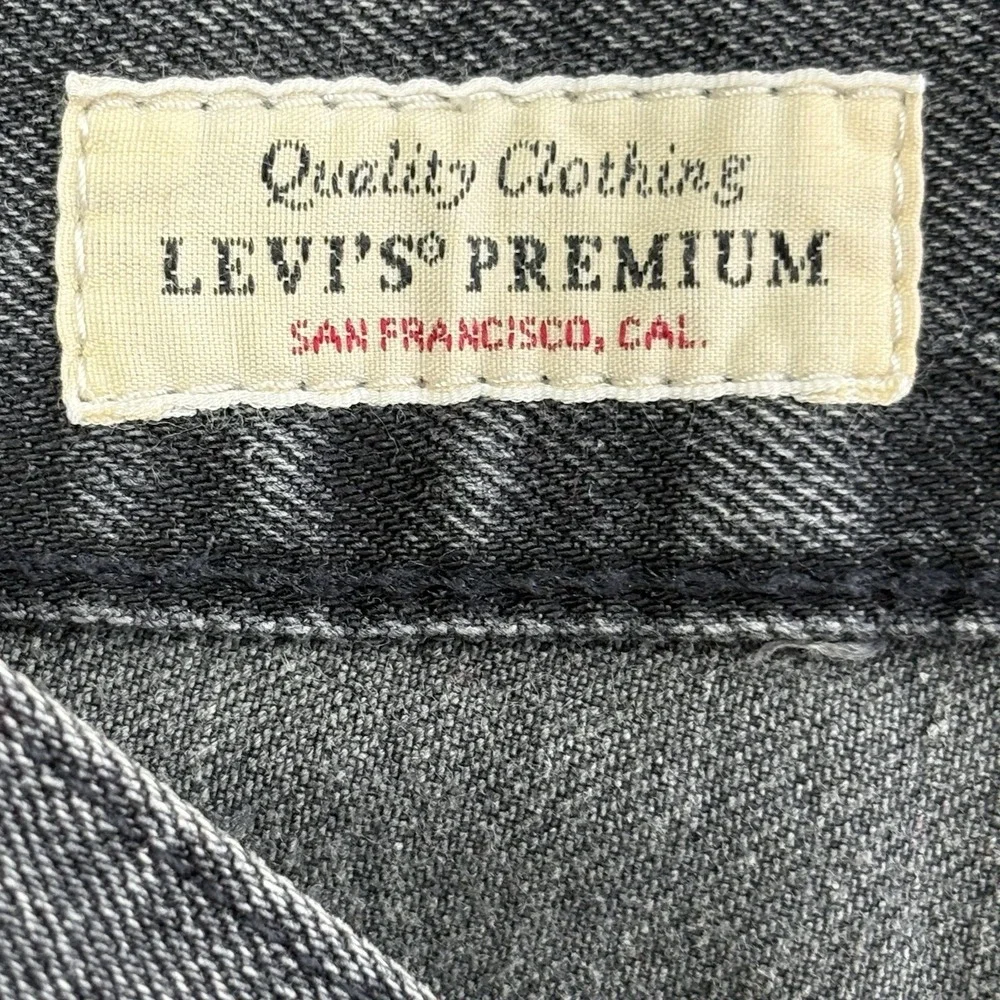 Levis 501 Straight Premium‎ Jeans Mens 31x29 Parrish Gray Retro Big E Stretch