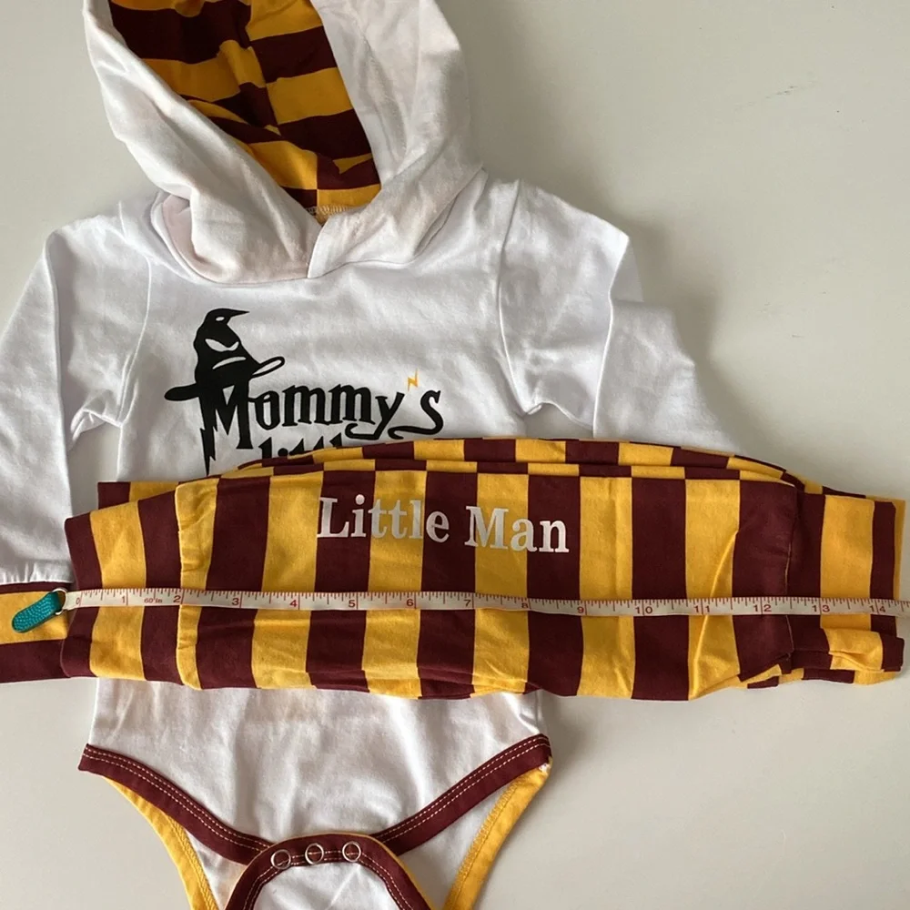 New Mommy's Little Muggle baby 3-6mo Harry Potter 2pc hooded outfit costume