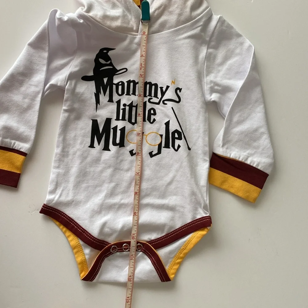 New Mommy's Little Muggle baby 3-6mo Harry Potter 2pc hooded outfit costume