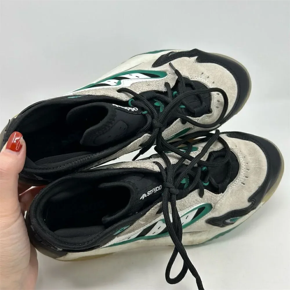 Adidas Originals Streetball II White, Black & Green Men's Lace Up Sneaker Size 8