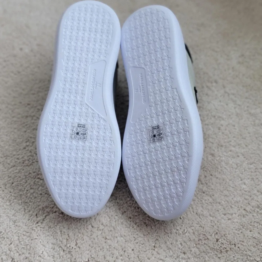 karl lagerfeld paris sneakers size 11 🤍 black / cream‎ minimalist low top