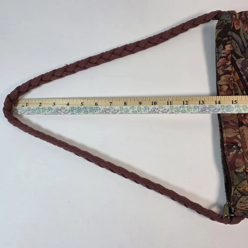 Vintage Jaylee Floral Tapestry Purse Shoulder Bag Boho Cottagecore Handcraft USA