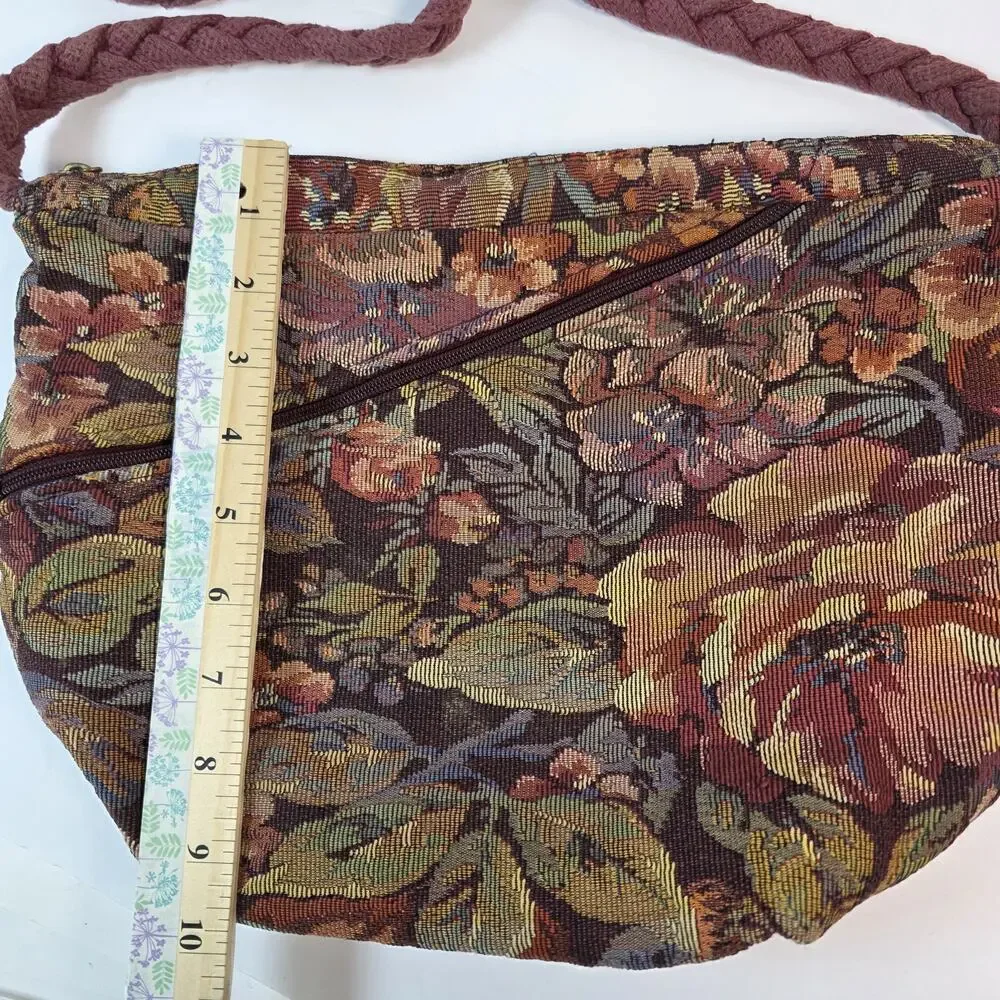 Vintage Jaylee Floral Tapestry Purse Shoulder Bag Boho Cottagecore Handcraft USA