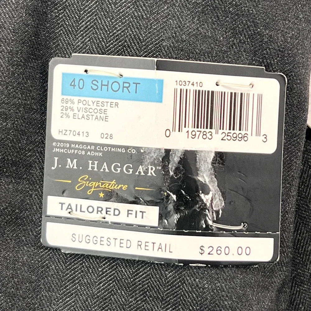 J.M. Haggar Signature Mens 40 Short Tailored Fit Suit Jacket Blazer Gray HZ70413