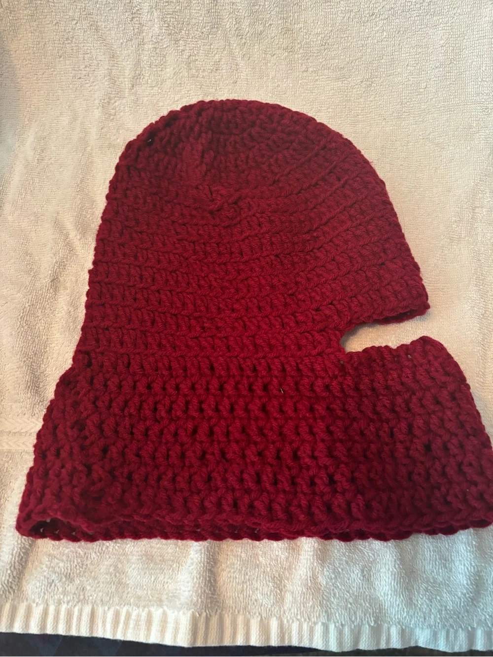 Handmade cozy burgundy