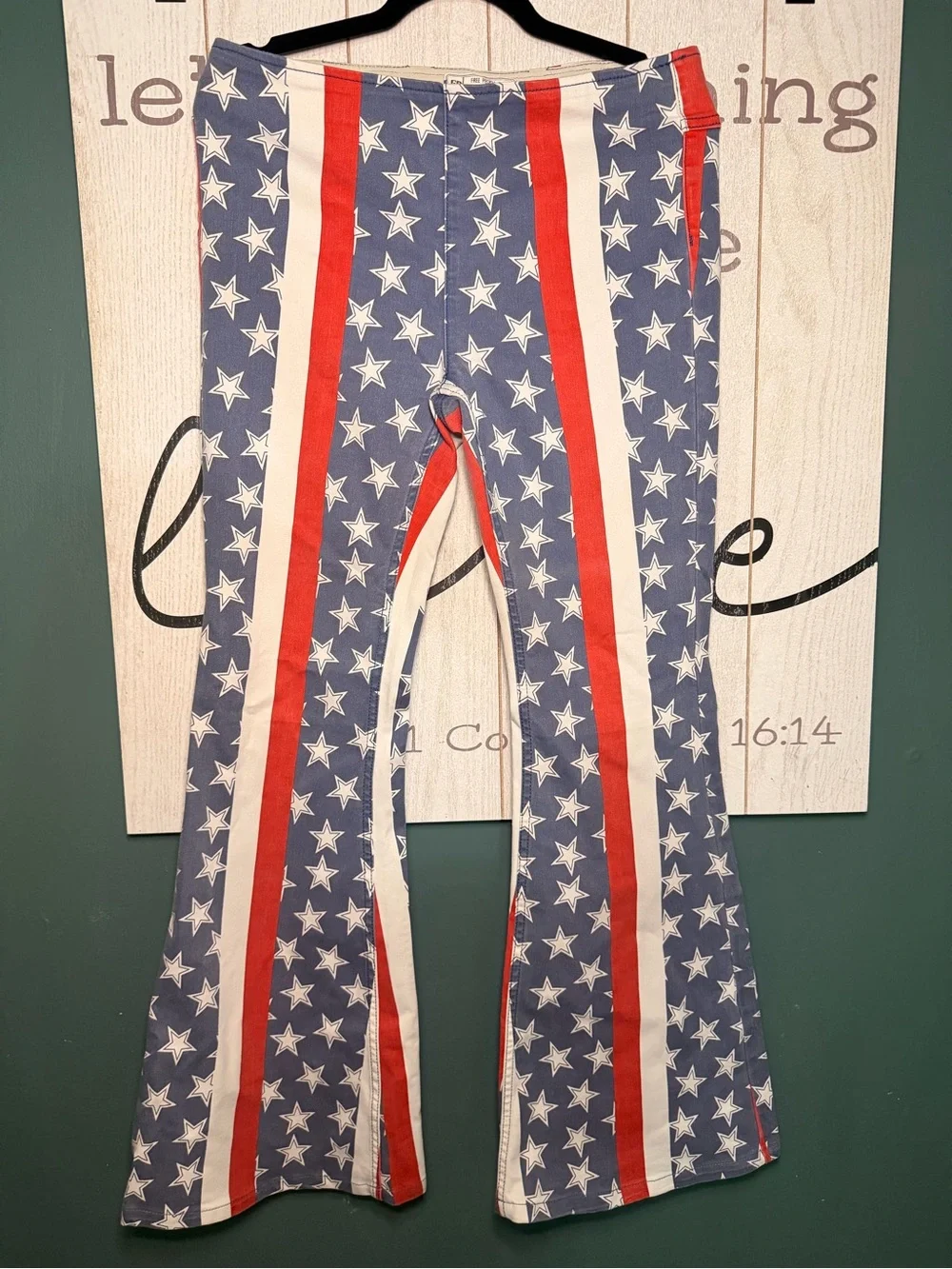 Free People Star & Stripe Flare Pants - Red, White & Blue