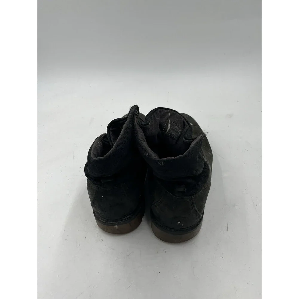 Timberland Mens Black Roll Top Leather Boots Size 8 Lace Up Work Boots