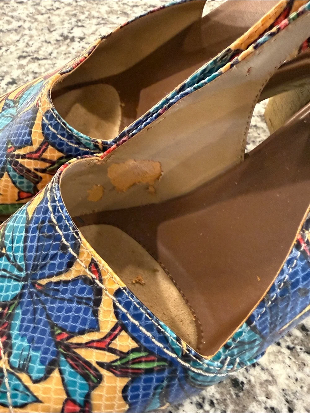 Naturalizer Multicolor Floral Slingback Wedge Sandals