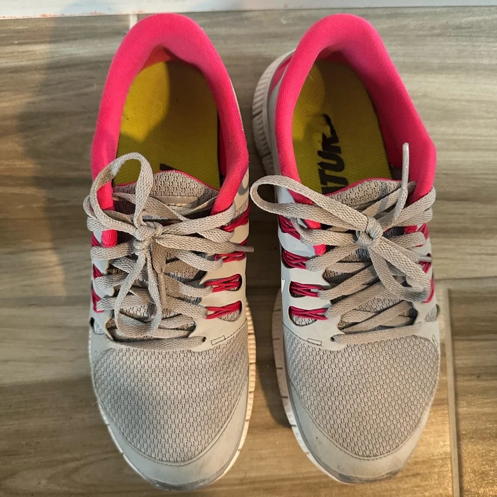 Nike Free 5.0+ Women's Athletic Sneakers in Gray and Pink Shoes