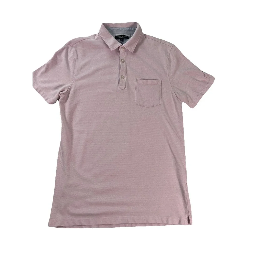 Banana Republic Mens Performance Knit Collar Polo Short Sleeve Shirt Sz Medium M