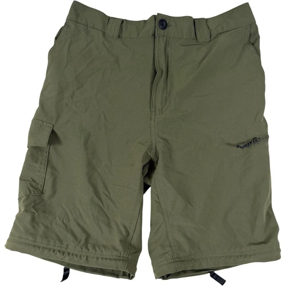 Magellan Outdoors Fish Gear Cargo Shorts Mens XL Olive Green Fishing Utility