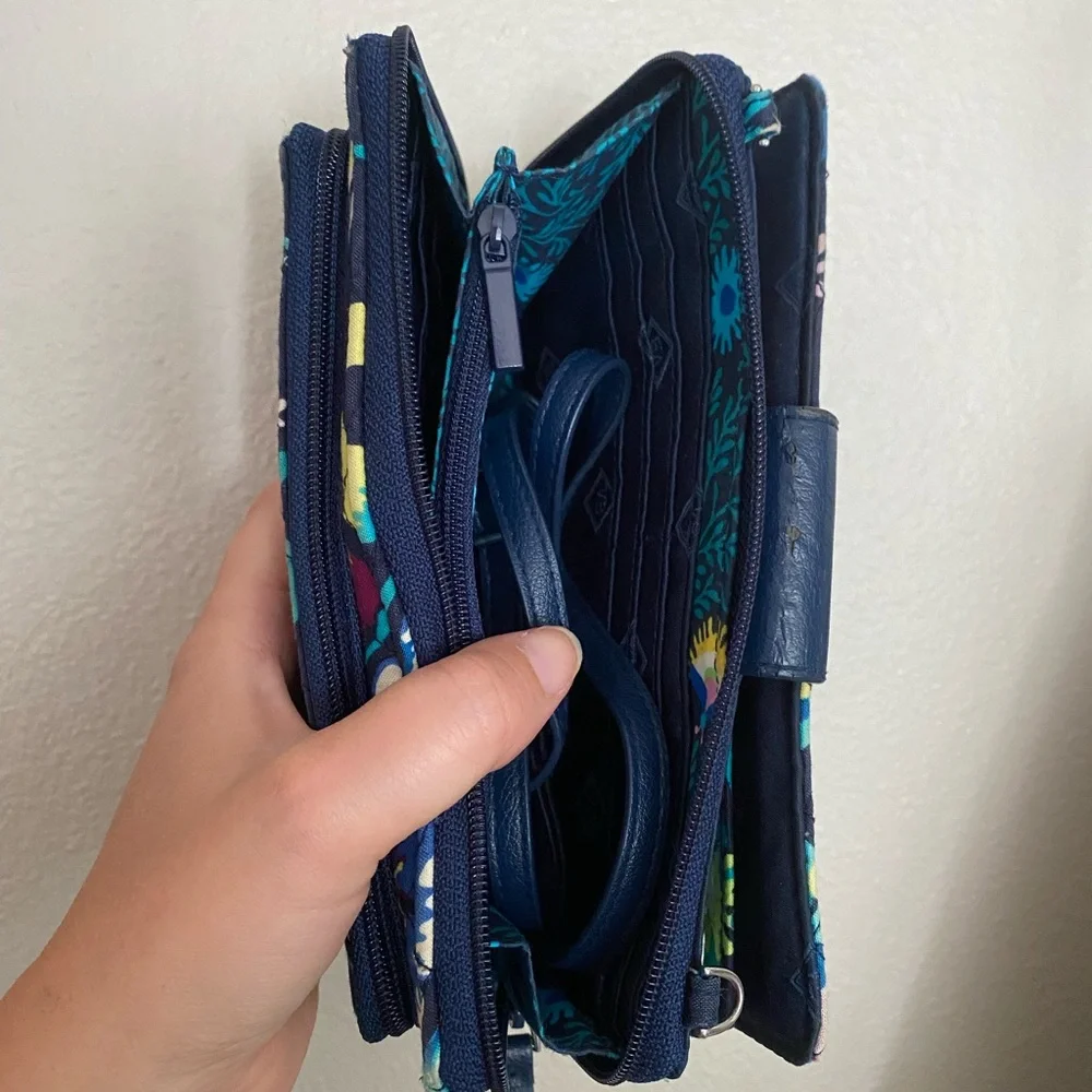 Vera Bradley Floral Quilted Navy Wallet