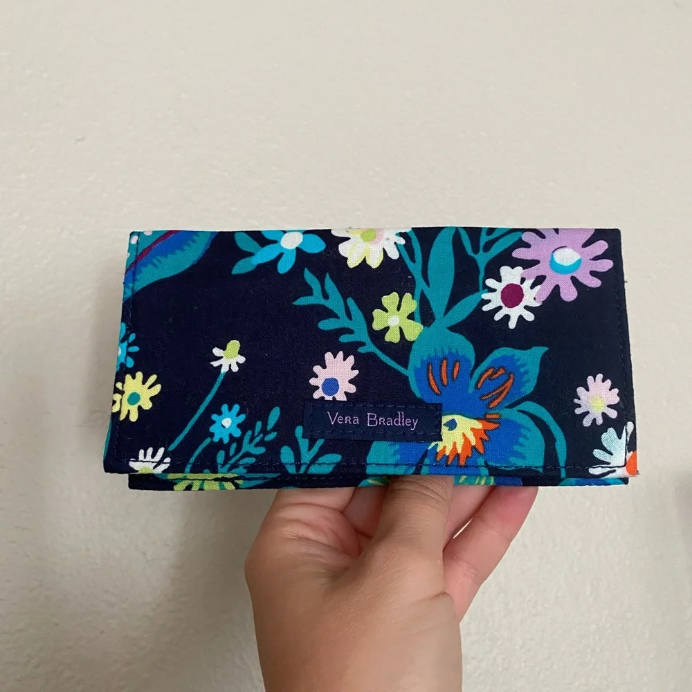 Vera Bradley Floral Quilted Navy Wallet
