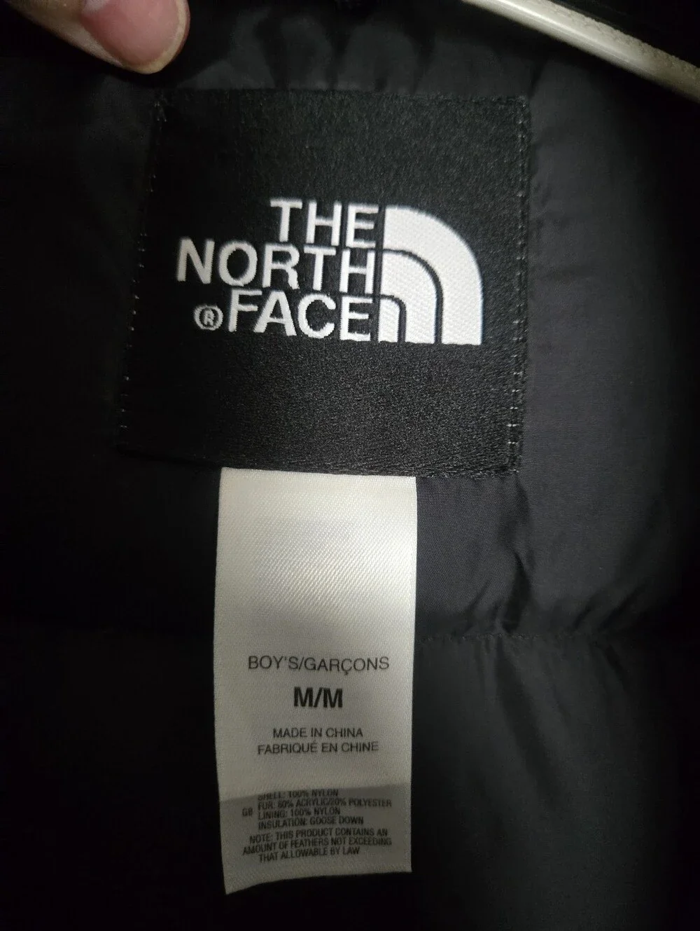 The North Face Down Insulated HYVENT Parka Jacket BOYS M BLACK Faux-Fur Hood