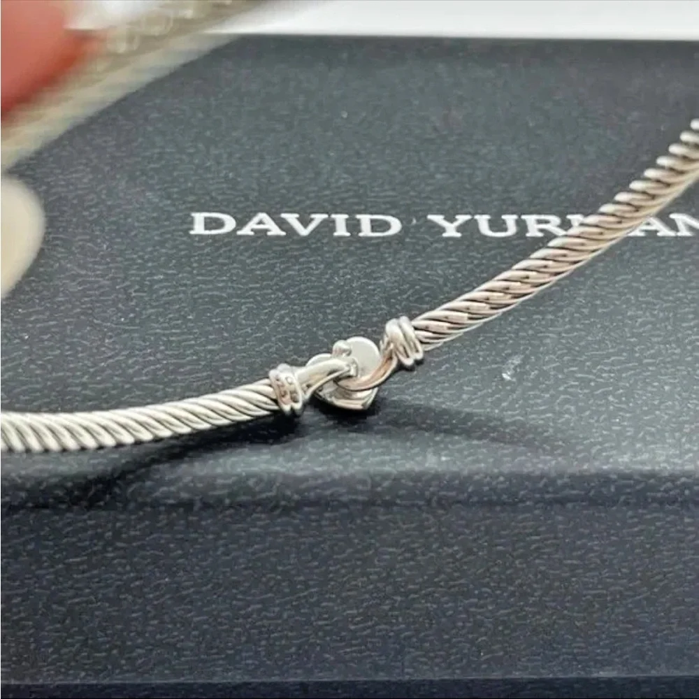David Yurman New Silver Heart Bracelet diamond authentic sz M