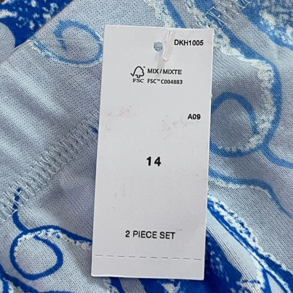 Gap Kids Unisex 14 Blue Octopus Print Cotton Sleep Pajama Shorts NWT
