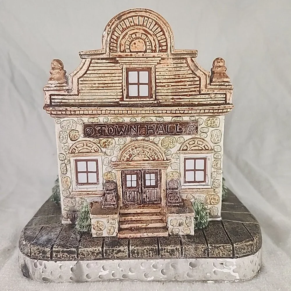 House Colonial Candle Of Cape Cod Town Hall Christmas Village Lighted Rare Find