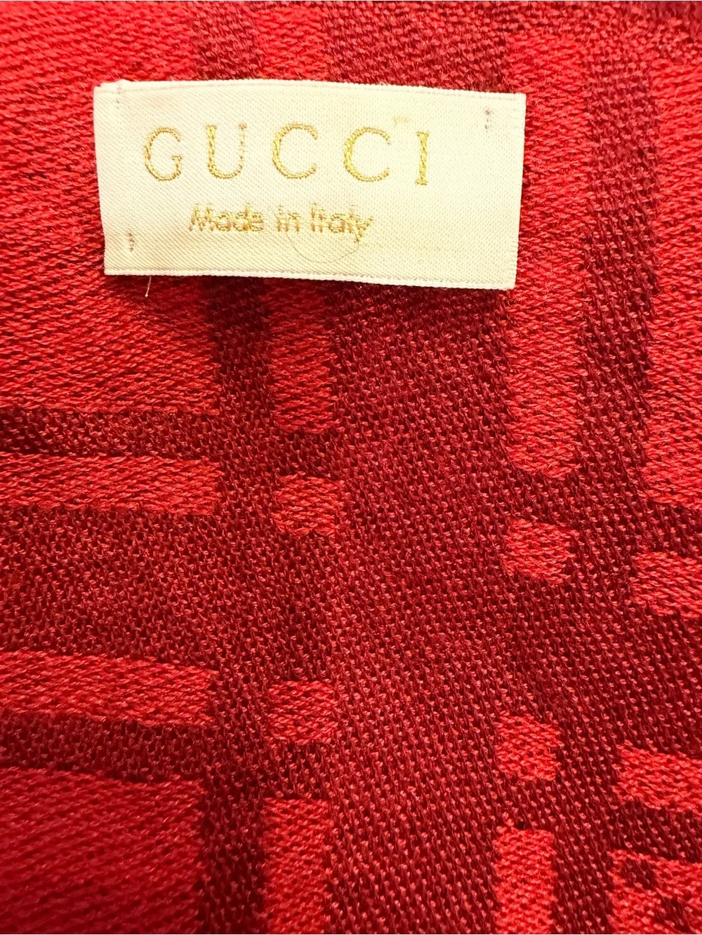 Gucci Red Fringe Wrap Scarf - Luxe Lightweight Shawl