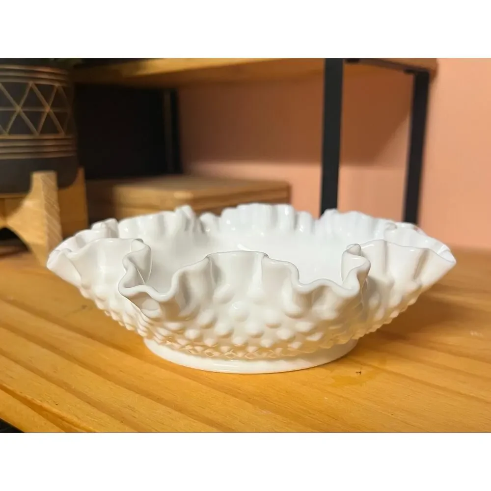Vintage Fenton Hobnail 8” Bonbon dish