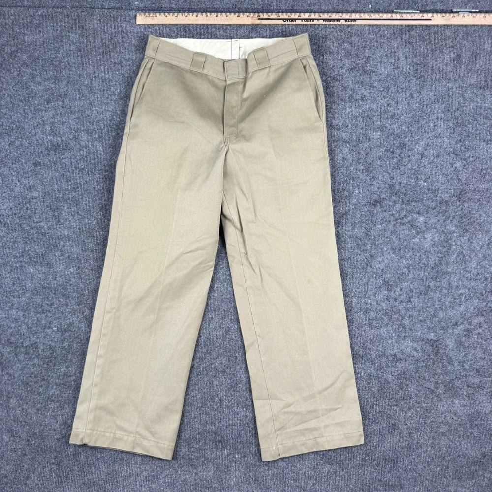 Dickies Pants Mens 33x30 Khaki 874 Straight Leg Workwear Twill USA Made