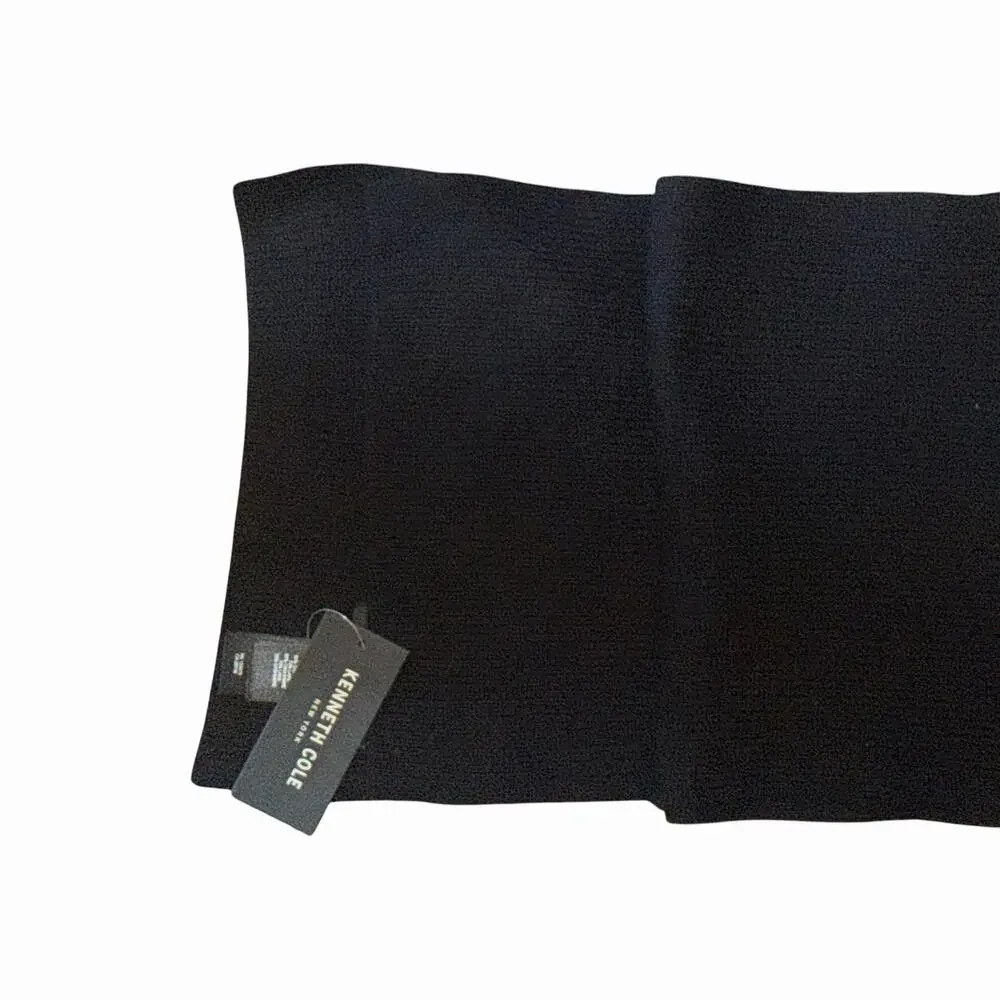 Kenneth Cole New York Black Wool Cashmere Scarf Men’s NWT Soft Knit Winter