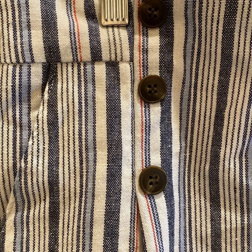 Sailor High Waisted Blue Striped Shorts  LARGE