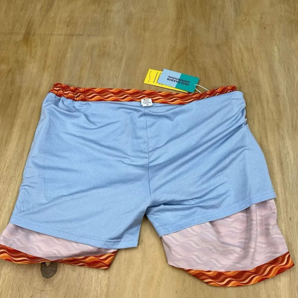 Fair Harbor  Sextant Trunk‎ Swim Lined Shorts Mens 38x5 Polyester Stretch