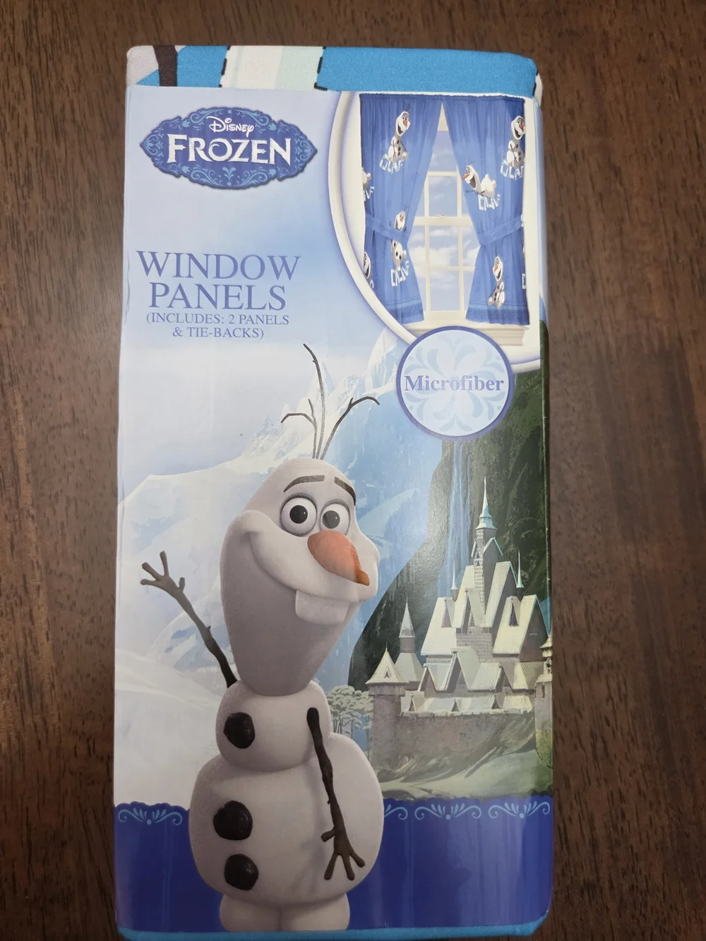 2 Packs (4 Panels) Disney Frozen Olaf Blue Window Curtains - Microfiber Panels