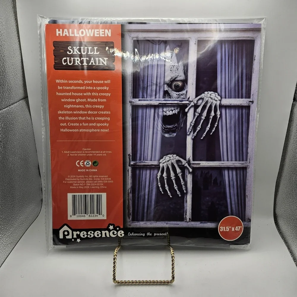 Halloween Skull Curtain Window Decor NEW