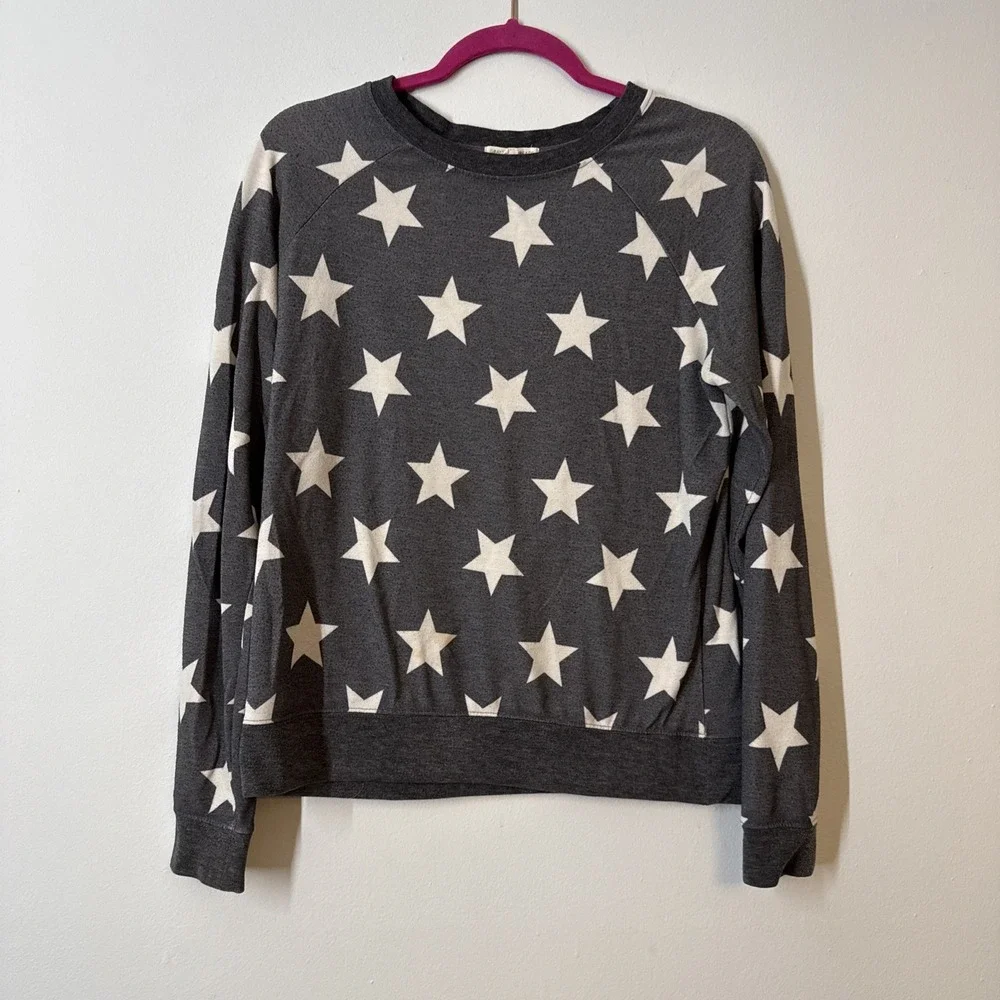 Gray Star Sweater Womens M Lightweight Cozy‎ Indie Casual Relaxed Grunge