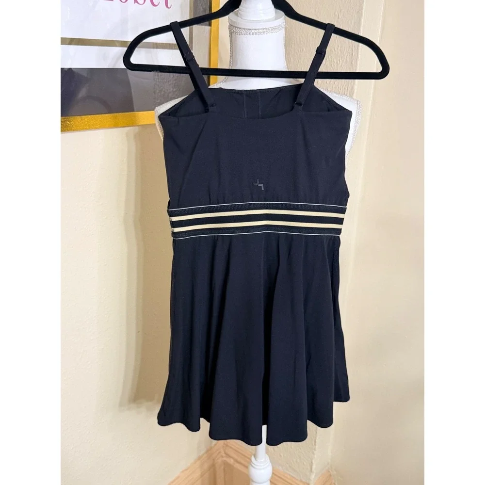 JoyLab Black Active Dress Square Neck Striped Waist Tennis Athleisure XS