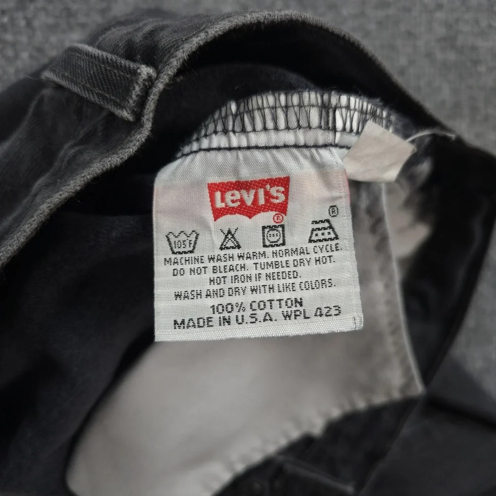 Vintage Levis 501 Jeans Mens 32x34 Black Denim Button Fly Red Tab Work USA Y2K
